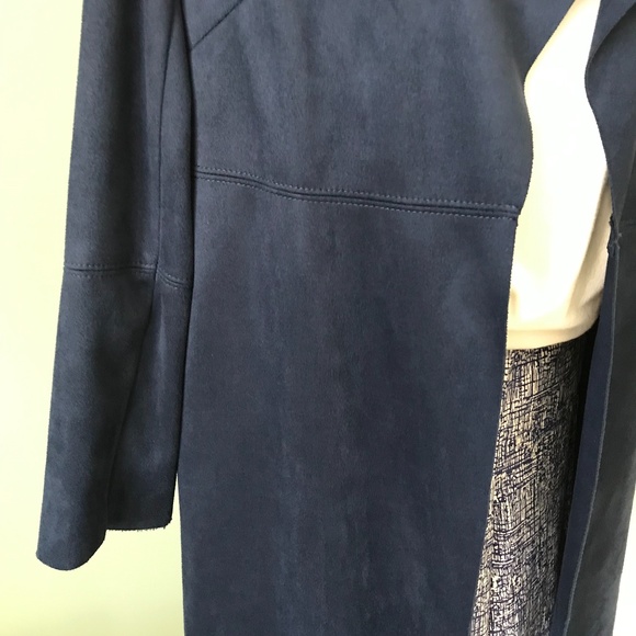 NWT Gorgeous Chicos Navy Faux Suede Topper Sz S - Picture 3 of 7